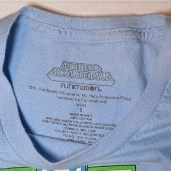 My Hero Academia Funimation Mens Small Blue Graphic T-Shirt 100% Cotton Tee - Picture 3 of 6